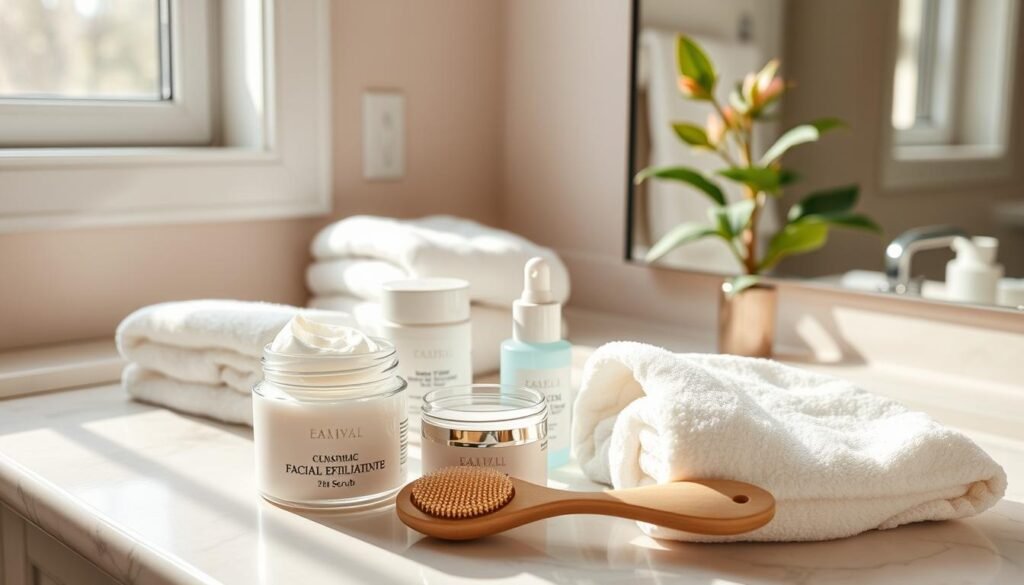 aplicación de exfoliantes en la rutina de cuidado facial