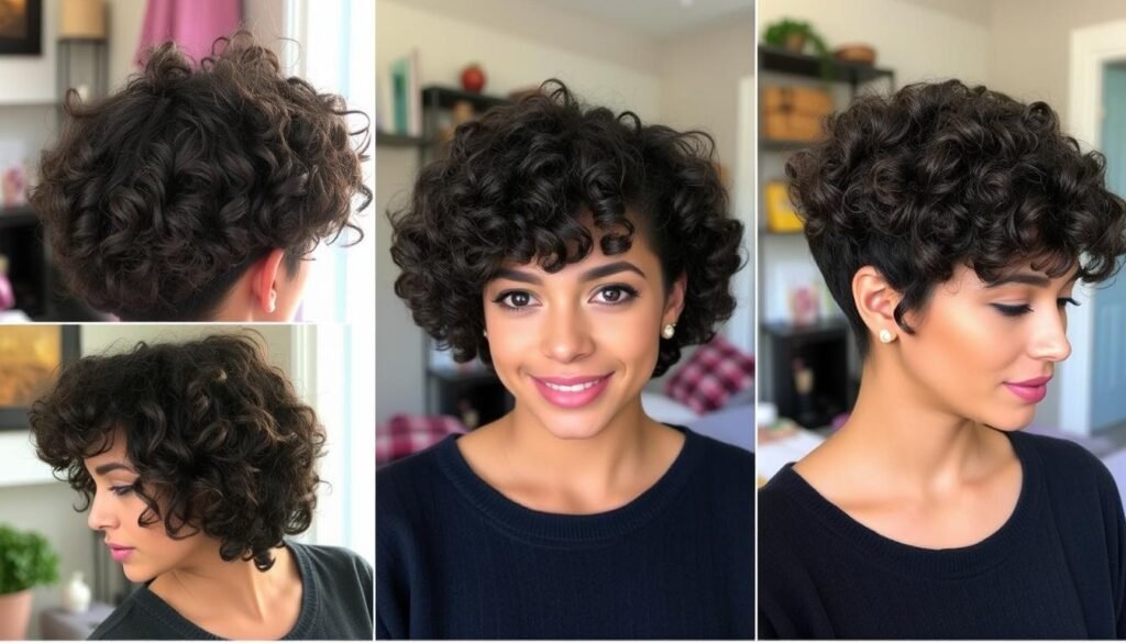 cabello corto rizado