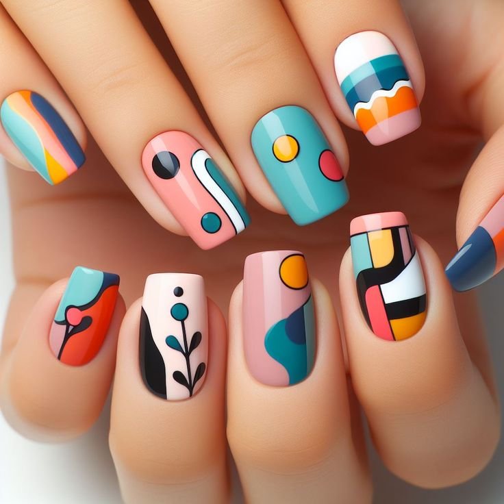 Diseño de uñas abstracto